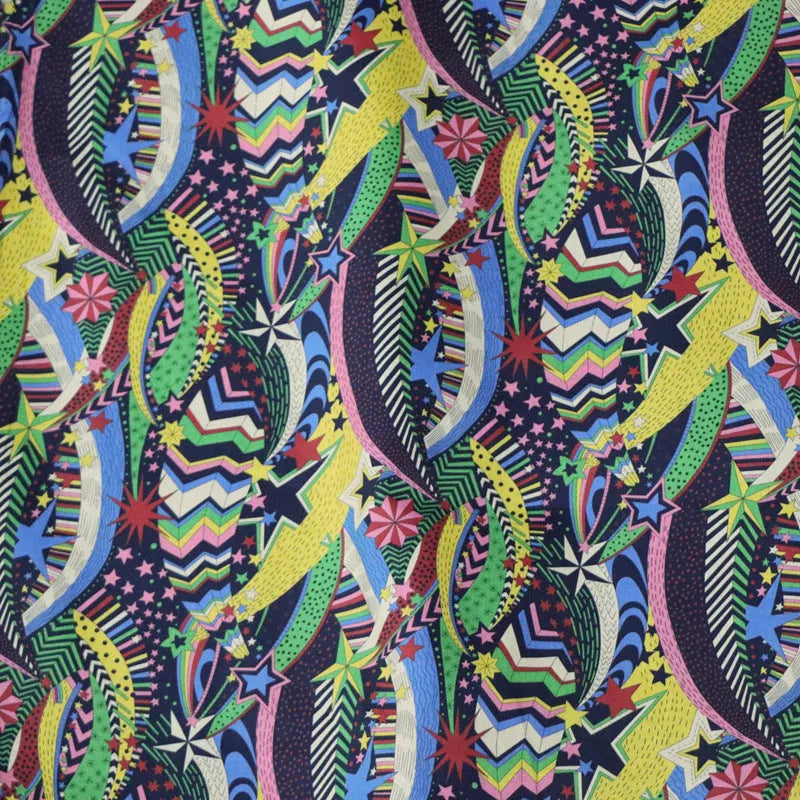 Blue floral digital print on 145cm wide 100% cotton fabric