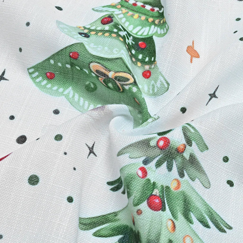Christmas Forest punching curtain with decorative cut-out pattern on polyester fabric