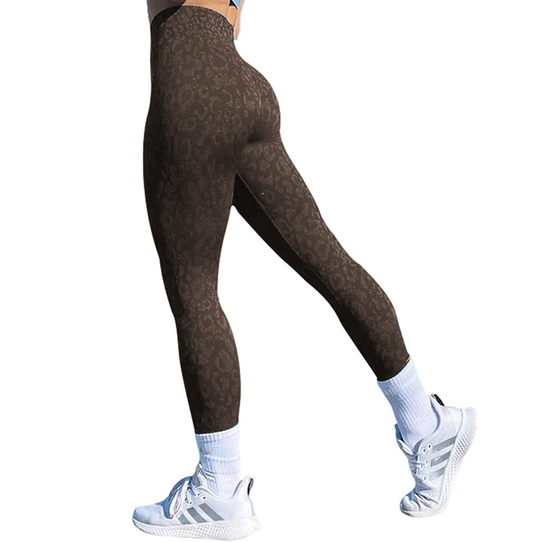 Women's push up booty leggings in leopard print and camouflage patterns for fitness activities