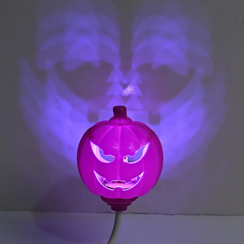 Pumpkin decorative lamp with USB cable and yellow or purple LED lighting options