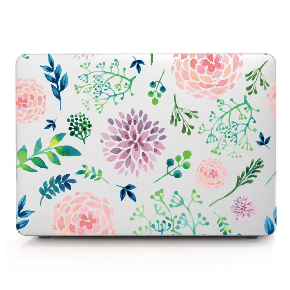 Plastic protective shell with flower pattern for Apple MacBook Air and Retina laptops