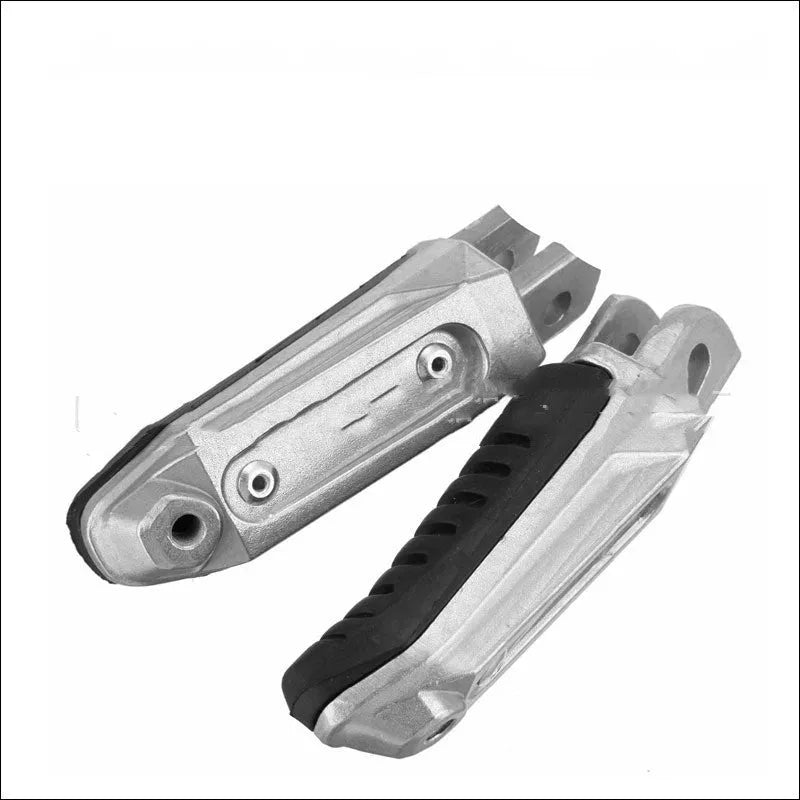 Black anodised aluminium alloy motorcycle foot pegs for Suzuki sport and adventure bikes.