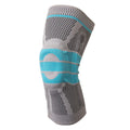 Sky blue silicone grip knee pads for running and basketball in four size options