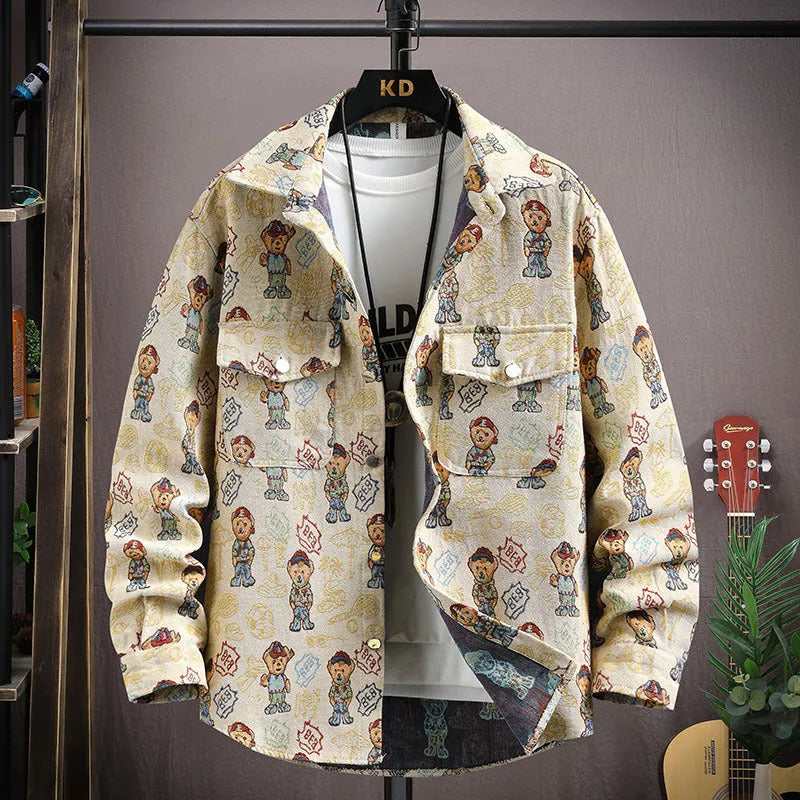 Casual lapel shirt coat with straight hem design and long sleeves in multiple colour options