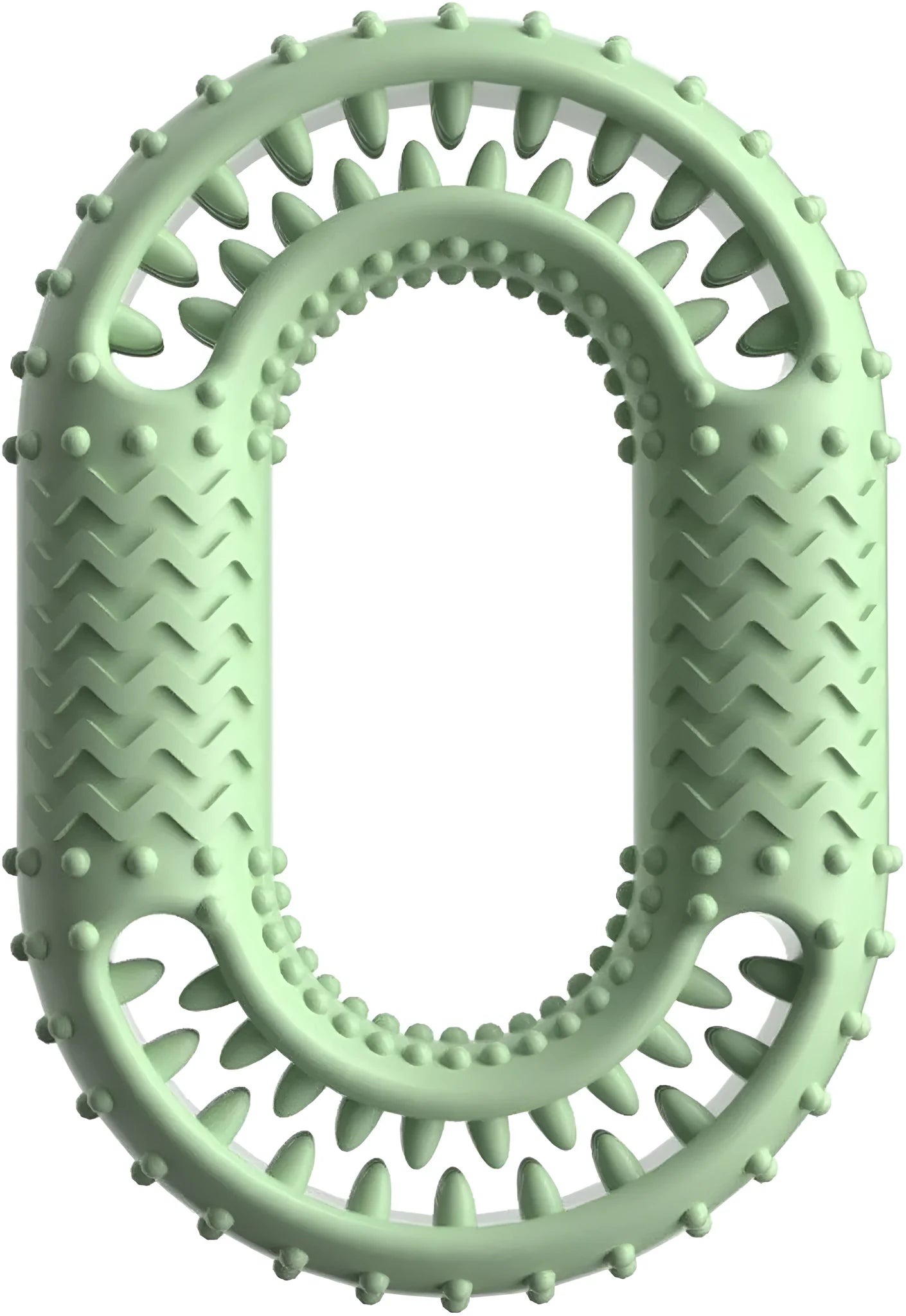 Blue O-ring shaped dog chewing toy for aggressive chewers and dental health