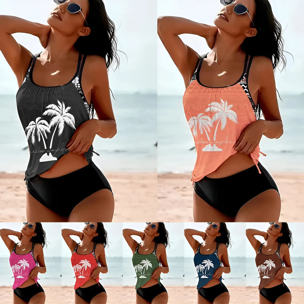 Tangini women's polyester bikini briefs set in multiple colours with European American loose fit