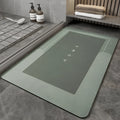 Blended fabric bathroom floor mat in oval and rectangle styles showing Lake Baikal colour options