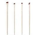 Four angled eyeliner and brow brushes with ultra thin bristles in a leather case