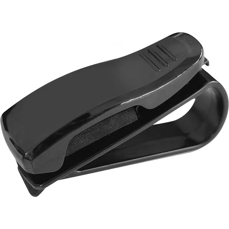 Black plastic car sun visor clip for holding sunglasses and cards