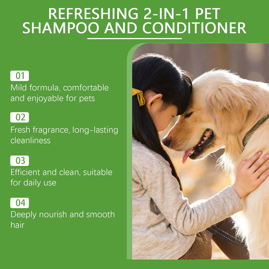 Pet 2-in-1 shampoo fragrance shower gel bottle measuring 3.8cm by 12.8cm