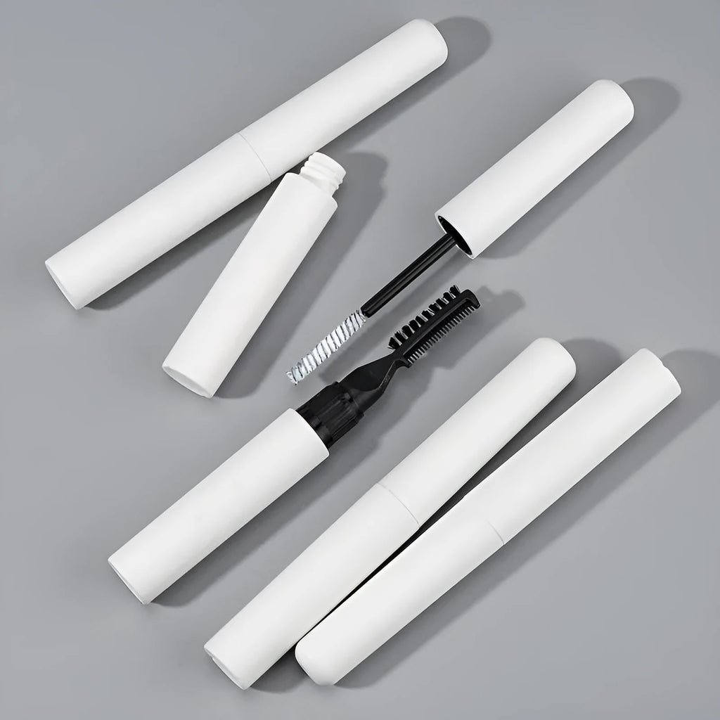Eyebrow shaping brush with moulding glue for natural eyebrows in white and pink options