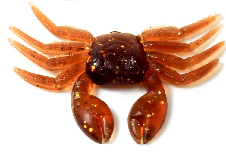 8cm PVC crab fishing lure in red or brown colour option for saltwater and freshwater fishing