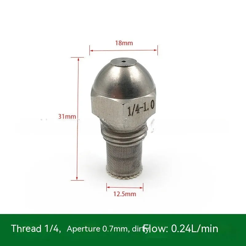 304 stainless steel fine atomisation spray nozzle with ten aperture sizes and external thread connection