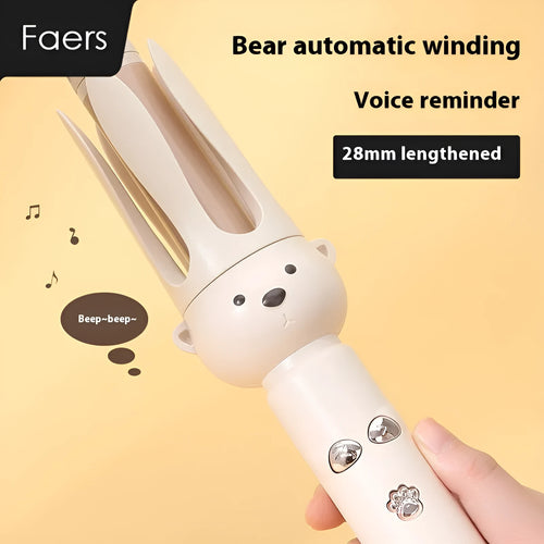 Beige anion automatic hair curler FS-H208 with negative ion technology and UK plug