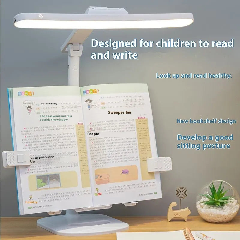 Multifunctional reading bookshelf lamp with adjustable learning table features and three-speed colour temperature settings