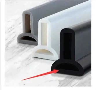 Flexible TPE bathroom water blocking strip for shower room dry wet separation in black, white, or grey