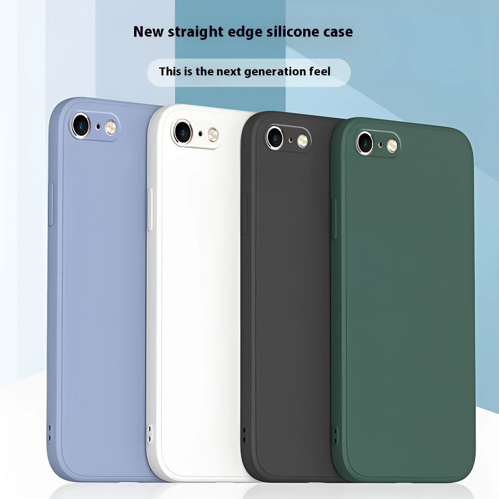 Straight cube liquid silicone phone case in antique white for iPhone 7, 8, 8 Plus, and SE 2nd Generation