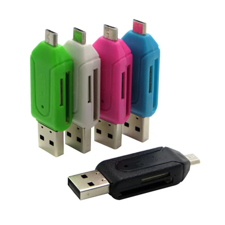 OTG card reader for Android phones and computers in multiple colours with USB 2.0 interface