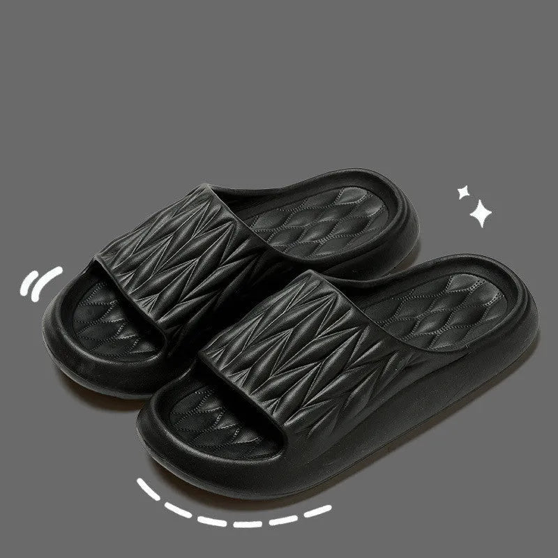 Leaf texture design EVA indoor slippers with non-slip sole in multiple colour options