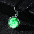 Christmas moon night sky constellation pendant necklace with glass and coloured glaze details on adjustable chain