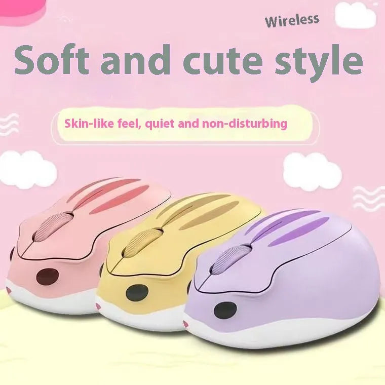 Hamster Wireless Universal Mute Mouse in gray colour showing compact design and Bluetooth connectivity