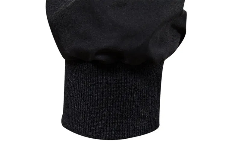 Men's solid colour thin casual jacket in polyester fabric on a hanger.