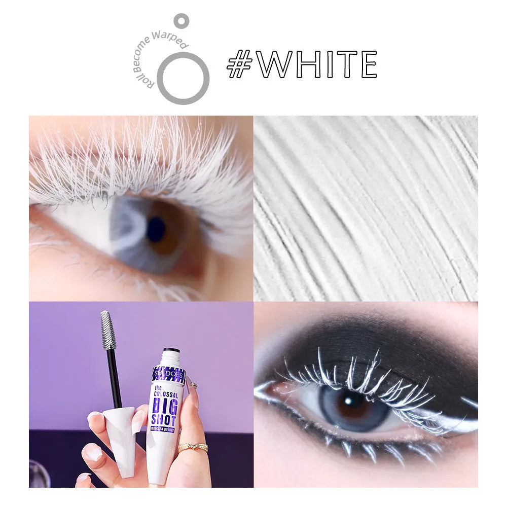 White waterproof mascara tube with thickening and curling quick-dry formula 10ml