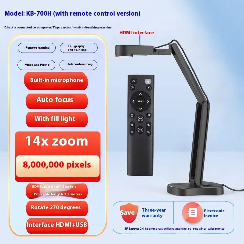 Autofocus USB webcam with microphone for computer video calls and live streaming