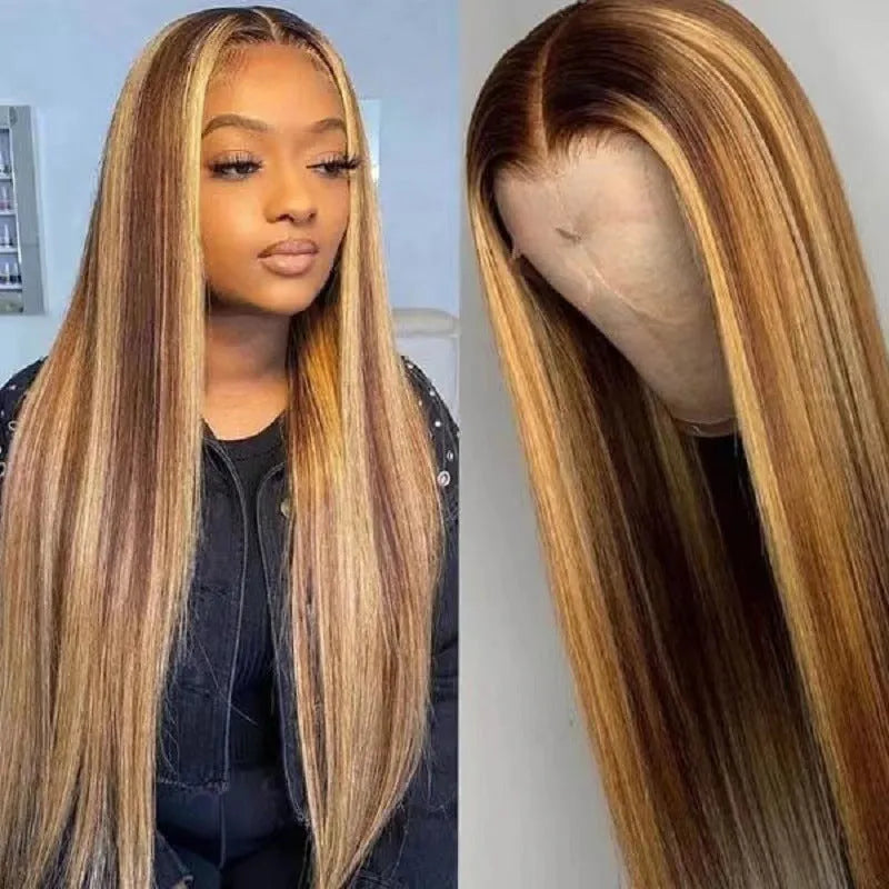 Front lace wig with African black gradient colour and big wave texture, showing length options
