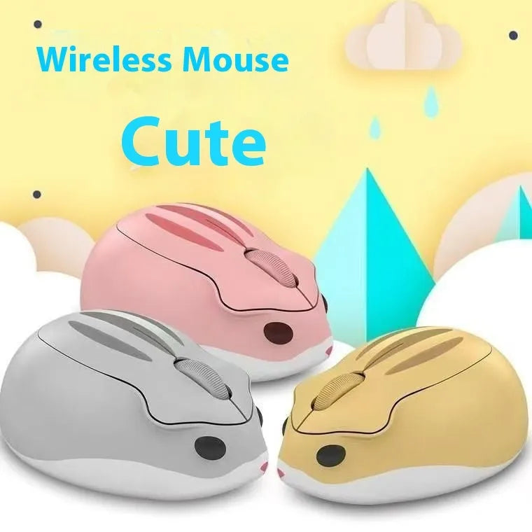Hamster Wireless Universal Mute Mouse in gray colour showing compact design and Bluetooth connectivity