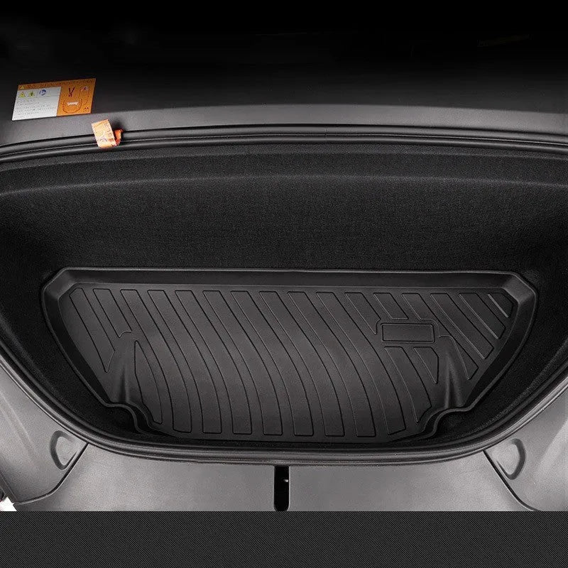 Tesla rubber car floor mat with TPE footrest section for Model 3, Y, S, and X vehicles