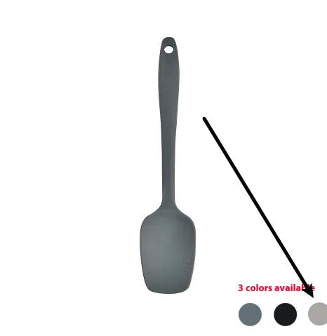 12 piece silicone kitchenware set with rotating storage bucket including spatula, ladle, spoon and cooking utensils