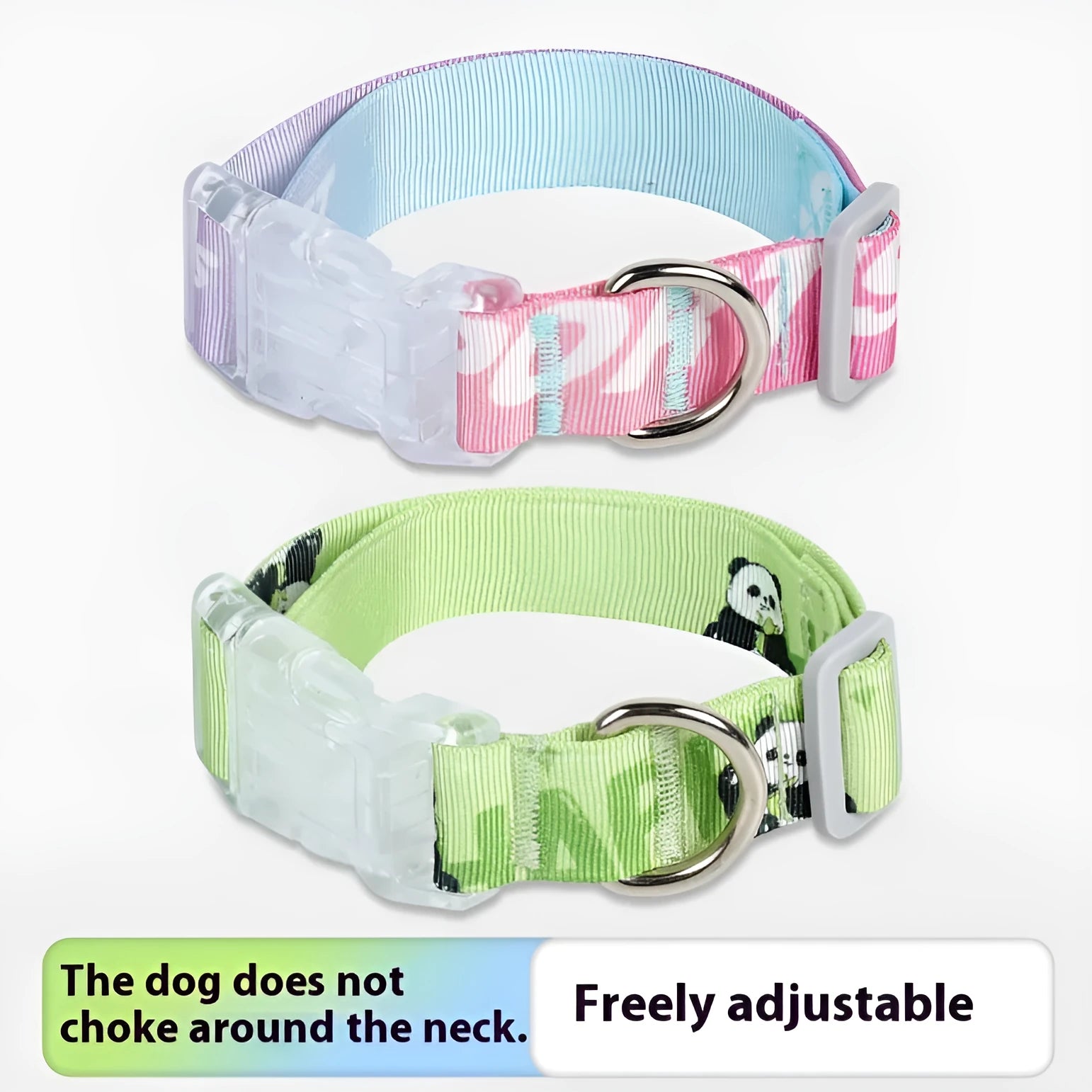 Cartoon gradient printing dog collar in nylon with adjustable sizing for dogs 2-10kg