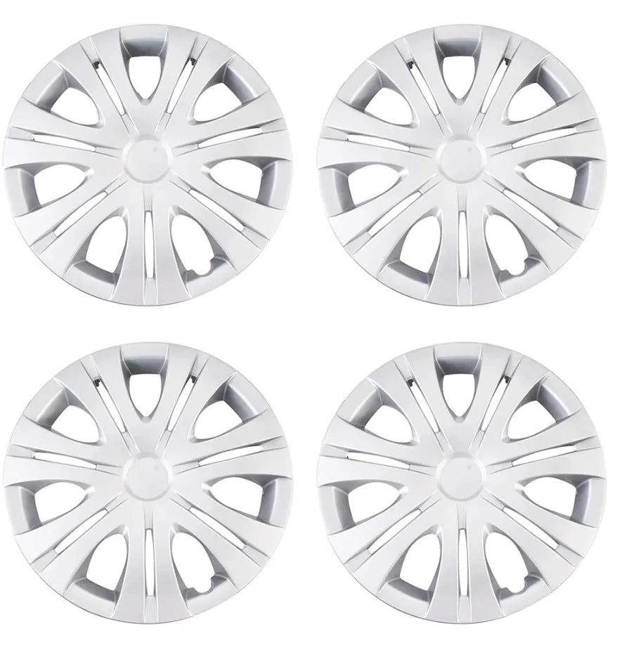Universal monochrome ABS plastic wheel hub cover in silver, black, and electroplating finishes.