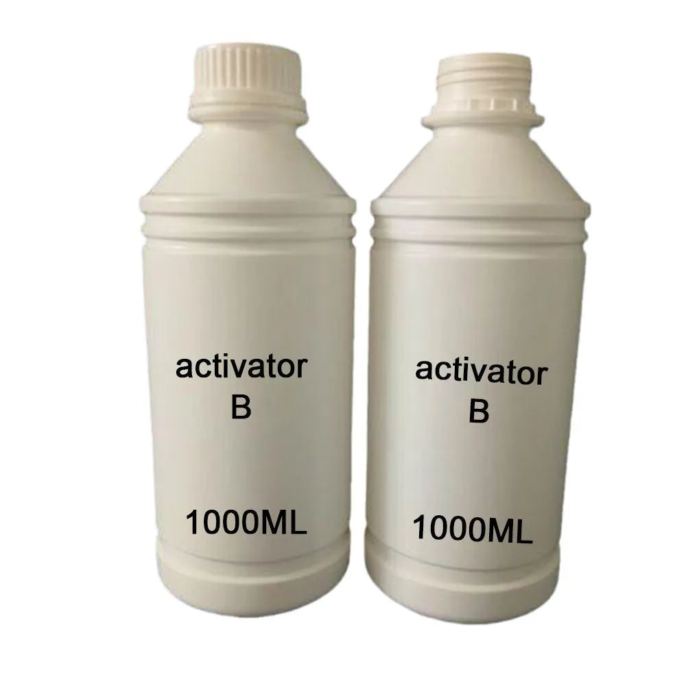 One litre bottle of eco-solvent ink activator for water transfer printing with strong tensile property