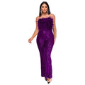 Women's backless sleeveless jumpsuit with flared legs and sequin detailing in champagne colour