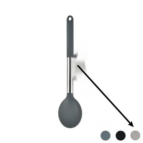 12 piece silicone kitchenware set with rotating storage bucket including spatula, ladle, spoon and cooking utensils