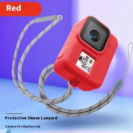 GoPro Hero8 Black silicone protective sleeve with anti-lost wrist strap in blue colour