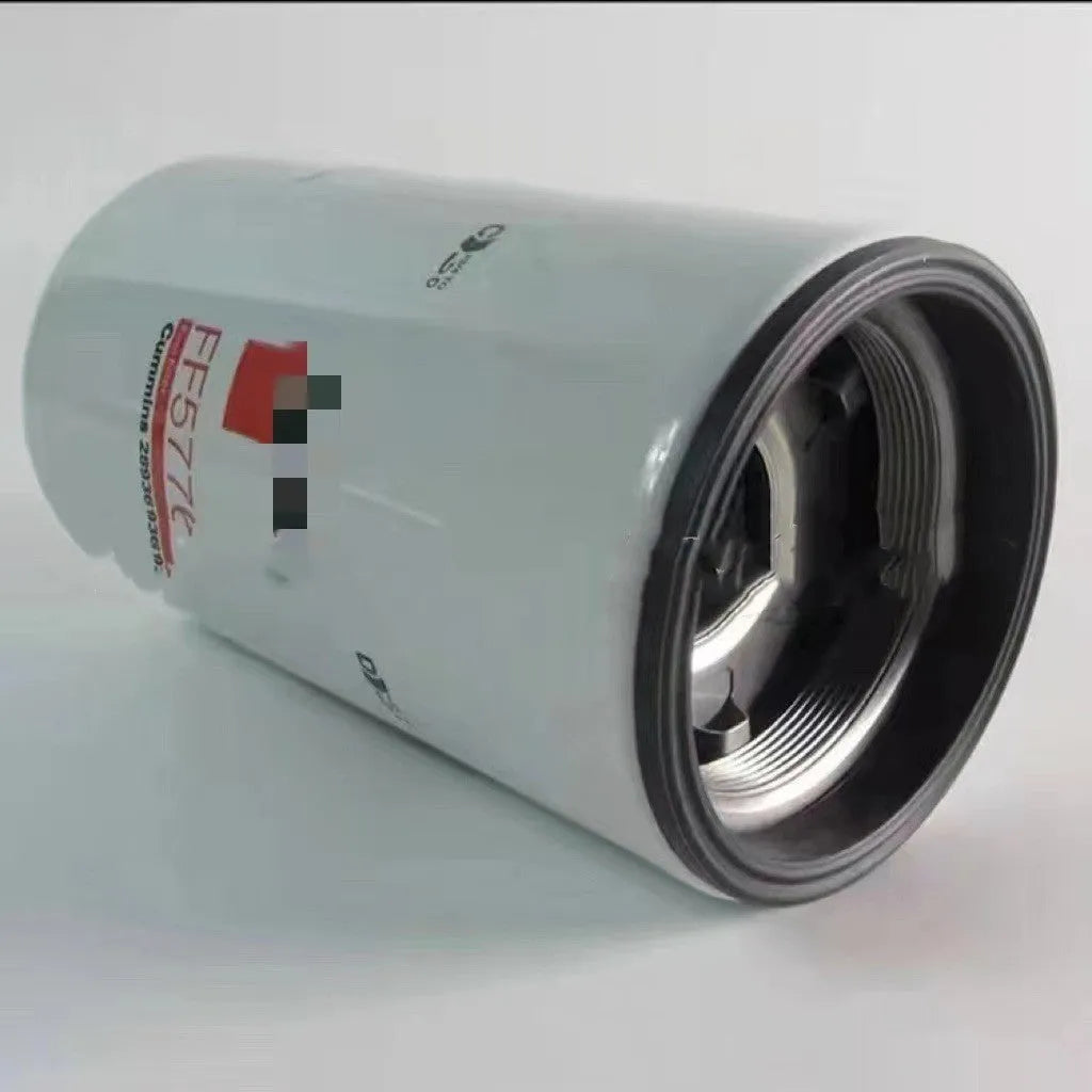 FF5776 white metal folding diesel filter element with 2mm ports for automotive oil systems.