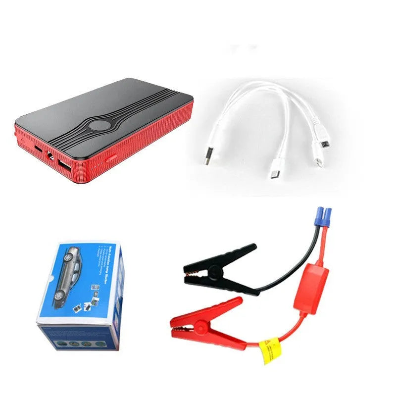 Red K4-E automobile emergency jump starter power supply with USB port and display