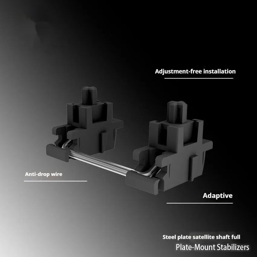 Black and milky white keyboard stabiliser satellite axes for 6.25U and 7U spacebar sizes