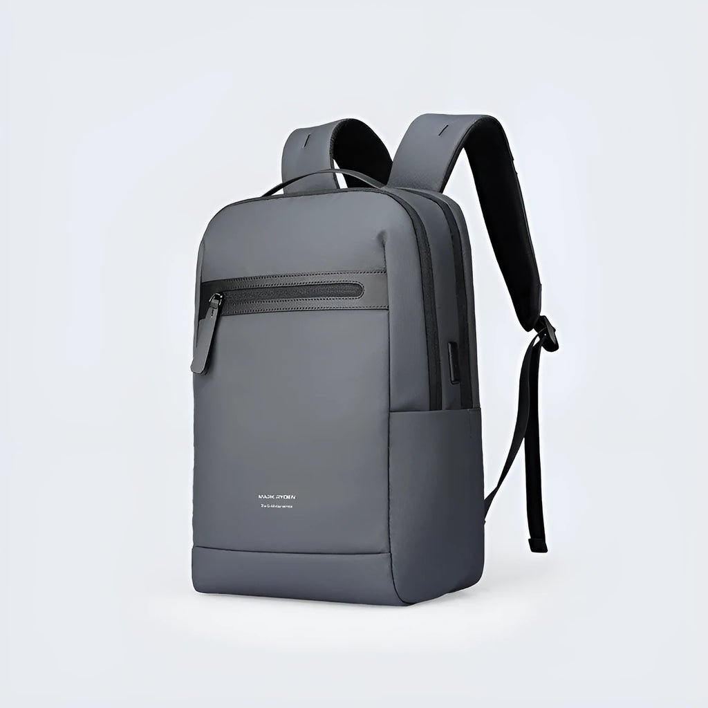 Graphite grey USB business backpack made from Oxford cloth with below 20L capacity