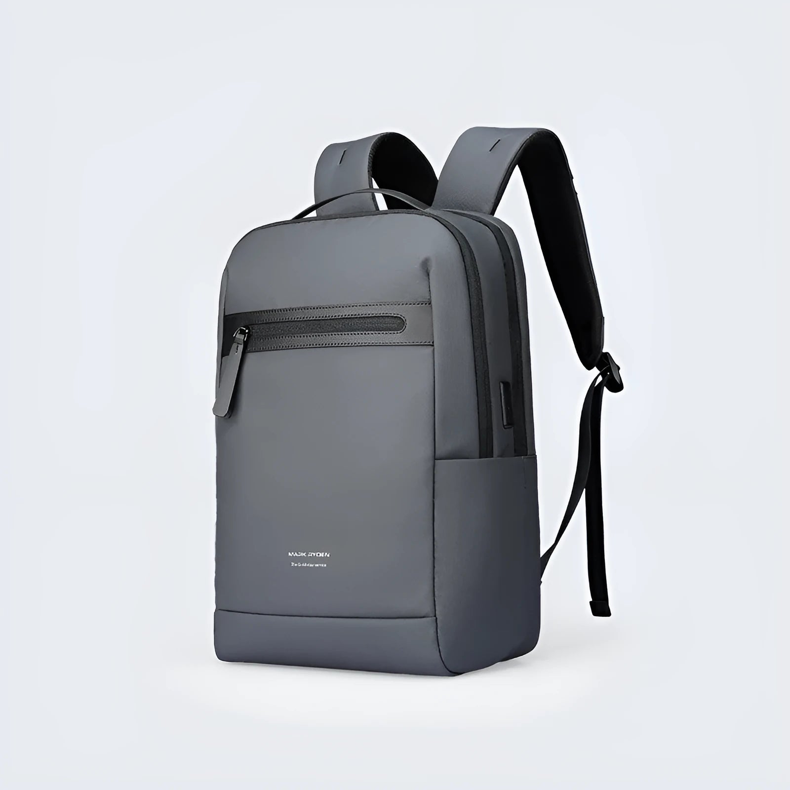 Graphite grey USB business backpack made from Oxford cloth with below 20L capacity