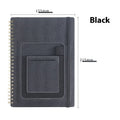 A5 erasable spiral notebook with stone paper, custom cover options including pockets and sticky notes