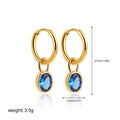 Women's copper retro earrings with oval zircon in ellipse design showing six colour options