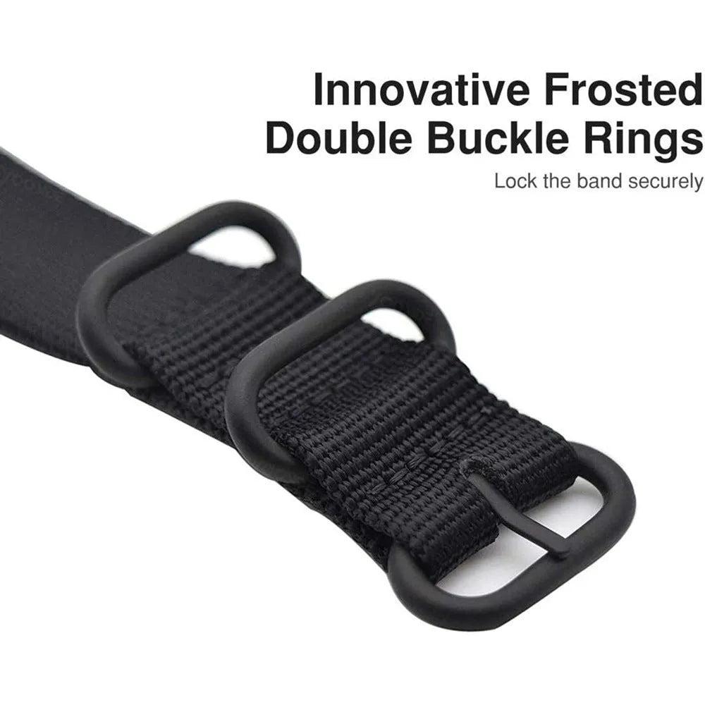 Army Green nylon three-ring buckle replacement strap for Fitbit Charge fitness trackers