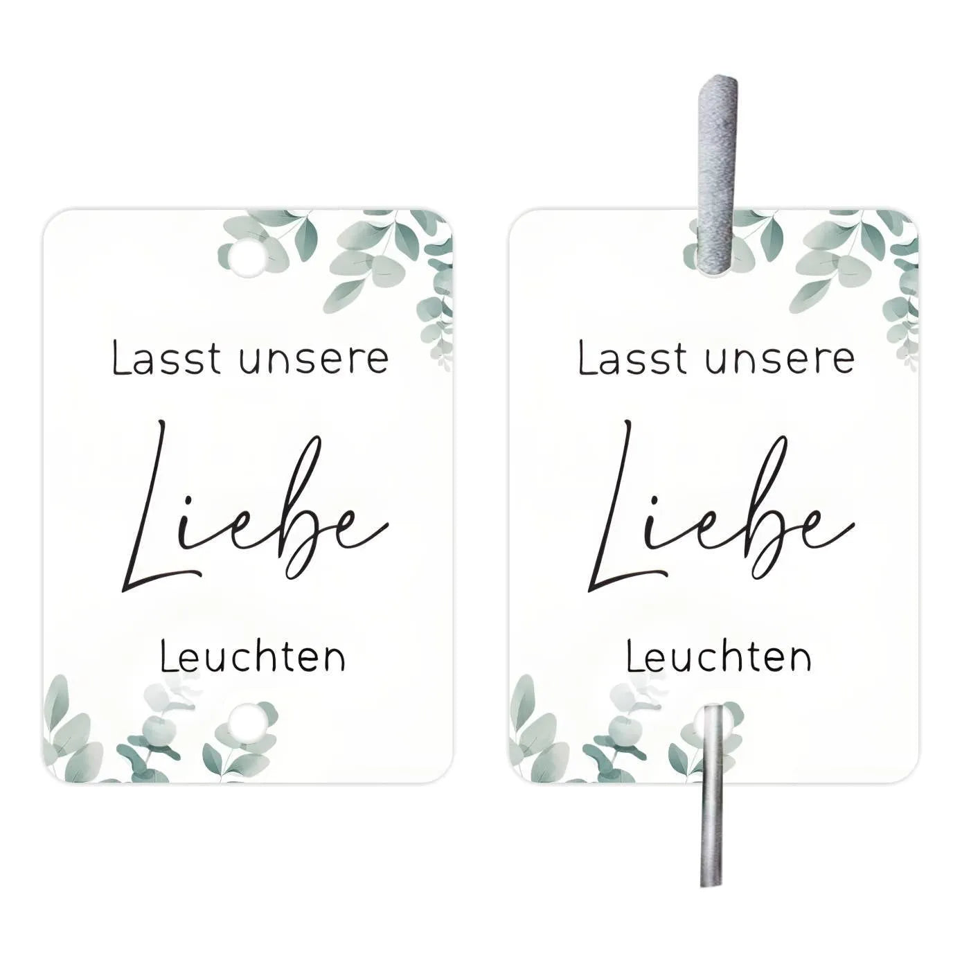 Pack of 50 G45 style white card decorative labels for wedding and baptism crafts.