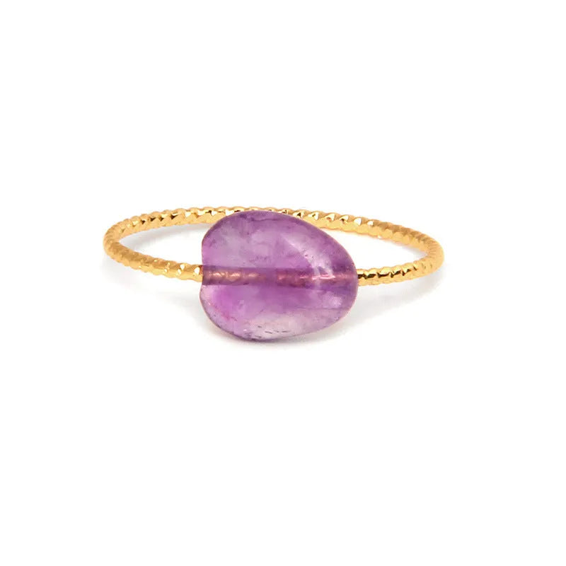 Geometric women's agate ring with original design in one of eight coloured stone variants.