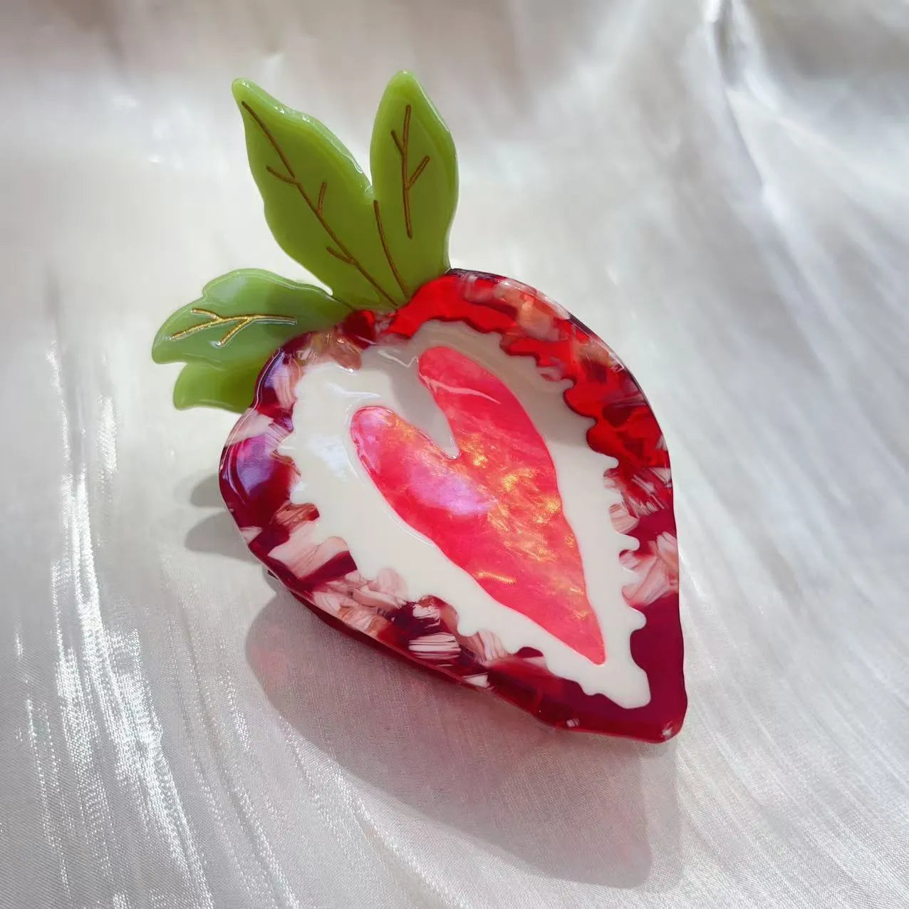 Love Honey strawberry hairpin with pastoral style design in red or pink colours
