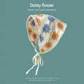 Women's cotton triangular headscarf with retro French floral pattern in multiple colour options